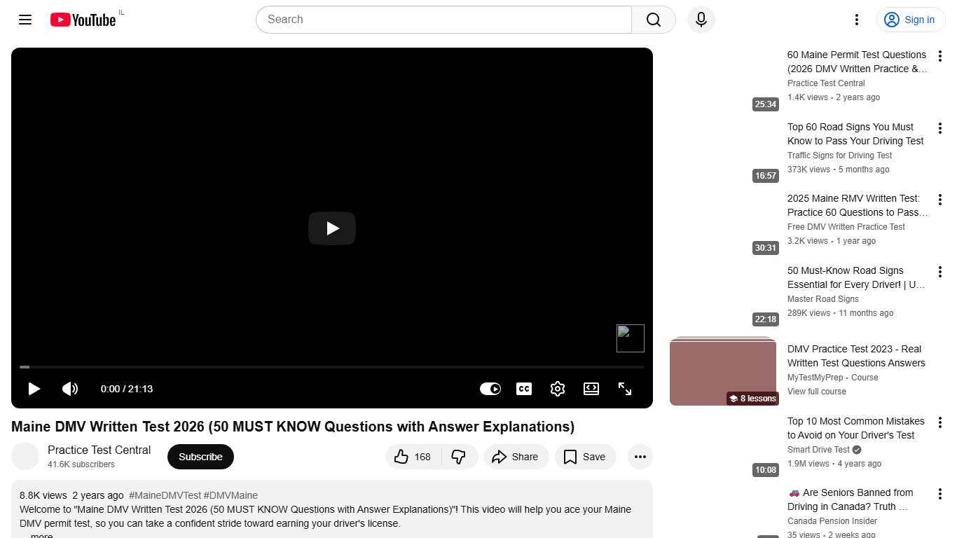 Maine DMV Written Test 2026 (50 MUST KNOW Questions with Answer Explanations) - YouTube